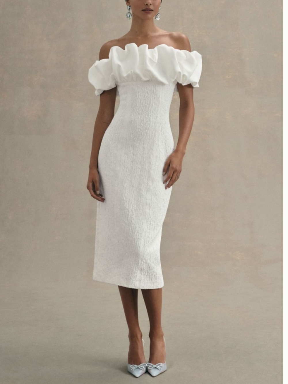 NWOT - Misha Emberlyn Off-the-Shoulder Midi Dress - Small